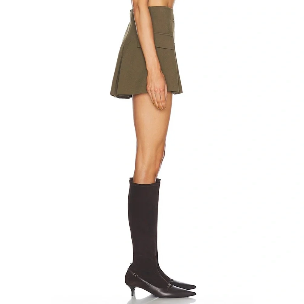 STAUD Division Skirt A-line mini Sergeant Green 12 - Picture 3 of 9